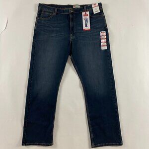 NWT Wrangler Five Star Relaxed Boot Cut Jeans Men's 42 x 32 Blue Stretch